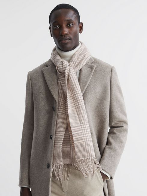 Reiss Jack Wool-Cashmere Check Scarf | REISS USA