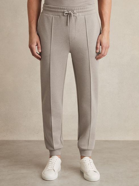 Reiss Taupe Premier Drawstring Jersey Joggers