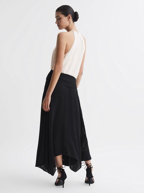 Reiss Natalia Asymmetric Belted Wrap Midi Dress | REISS USA
