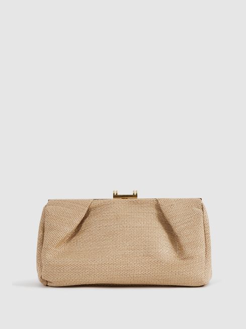 Reiss Natural Madison Woven Clutch Bag
