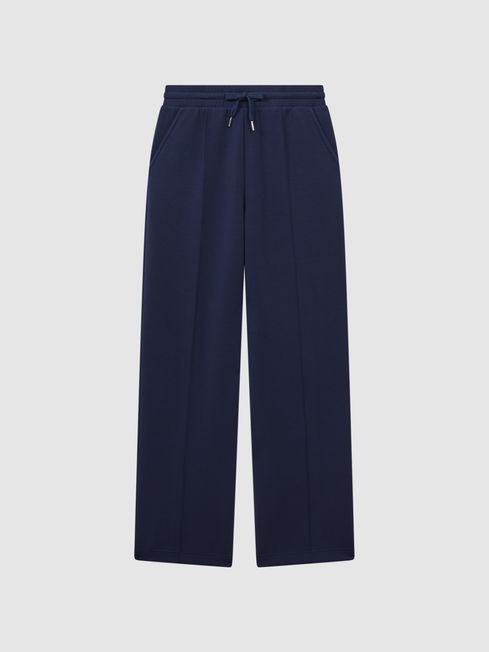Navy wide leg joggers store