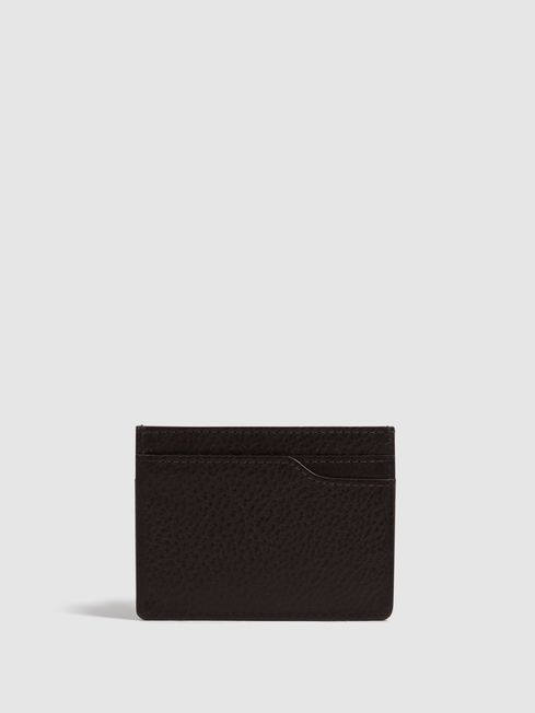 Leather Card Holder in Chocolate