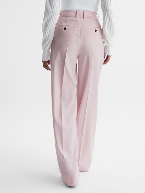 Reiss Evelyn Wool Blend Mid Rise Wide Leg Trousers | REISS USA