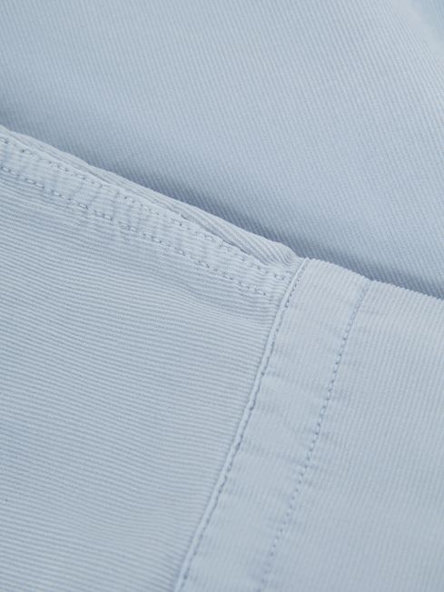Reiss Soft Blue Vincy Corduroy Cutaway Collar Shirt