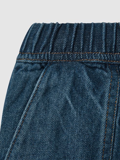 Reiss Blue Marloe Junior Drawstring Denim Shorts