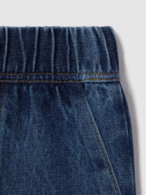 Reiss Blue Marloe Junior Drawstring Waist Straight Leg Jeans