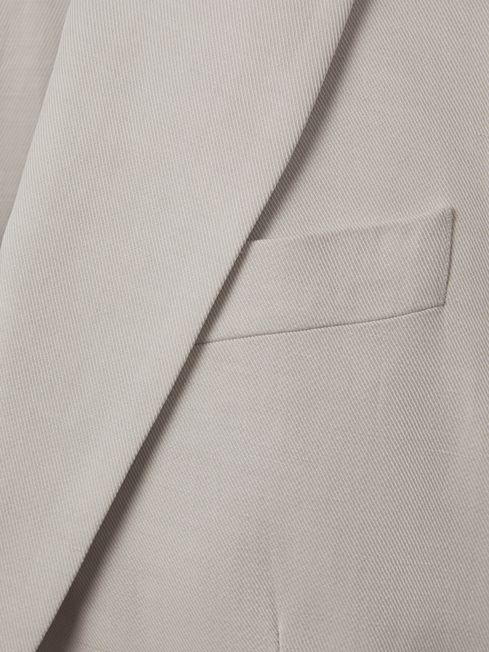Reiss Light Grey Farrah Single Breasted Suit Blazer with TENCEL™ Fibers