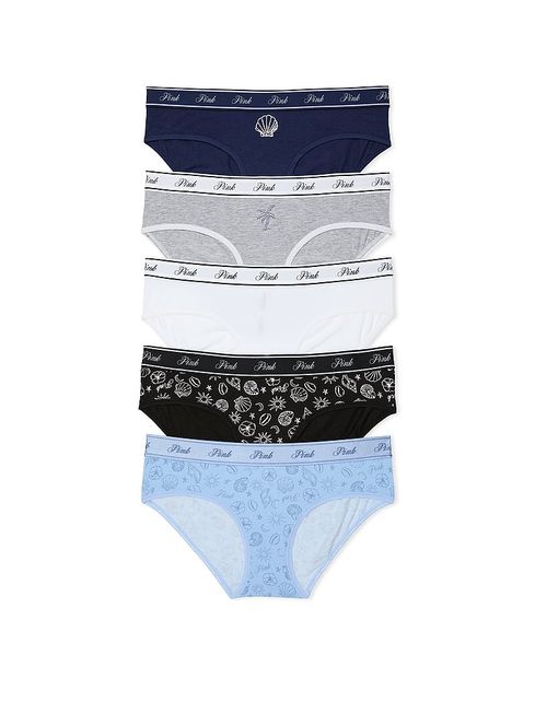 Black Grey White Blue Navy Blue Hipster Logo 5 Pack Knickers Victoria s Secret Ireland