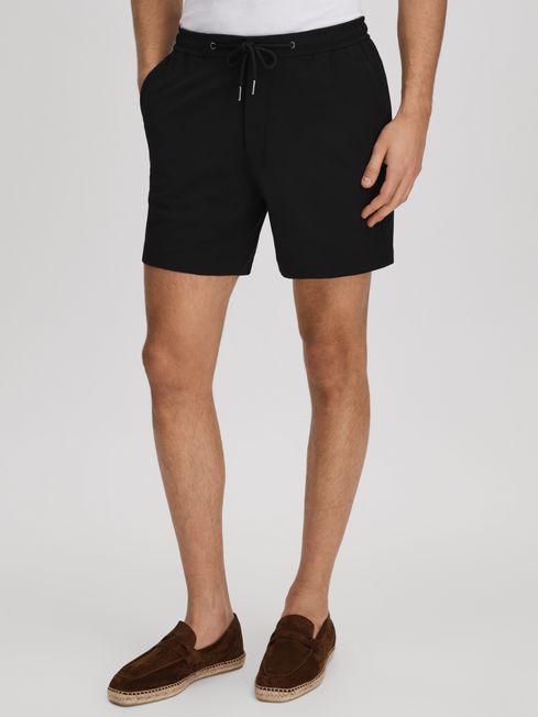 HAINES textured drawstring shorts DOVE