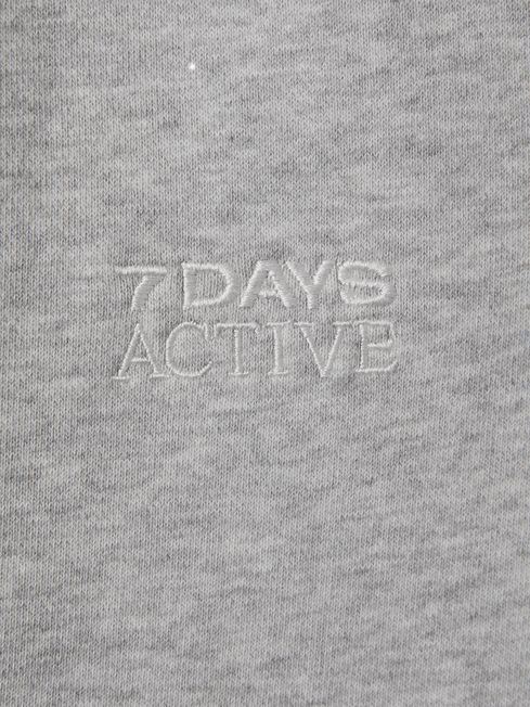 7 Days Active Fitted Cotton Joggers in Heather Grey