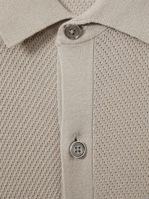 Reiss Stone Bravo Cotton Blend Textured Shirt