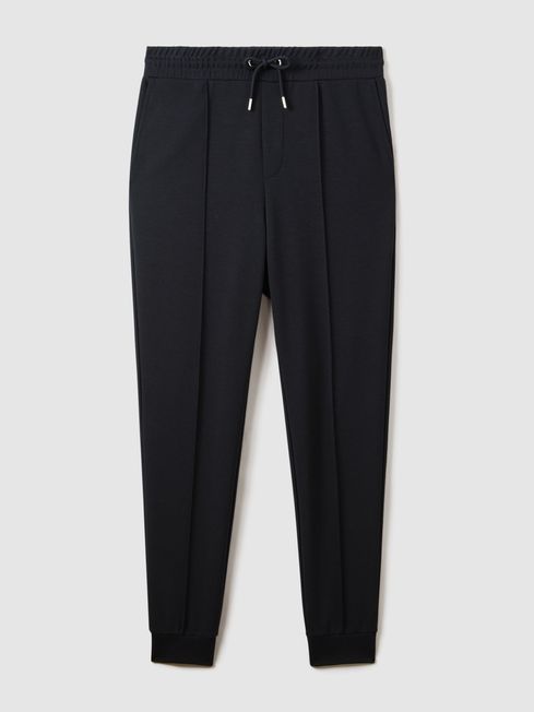 Reiss Navy Blue Premier Drawstring Jersey Joggers