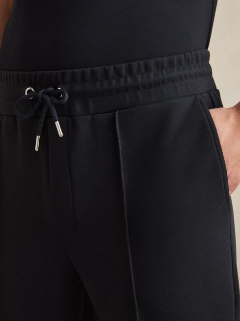Reiss Navy Blue Premier Drawstring Jersey Joggers
