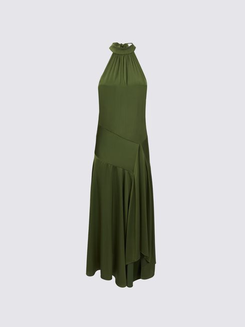 Florere Halterneck Asymmetric Midi Dress