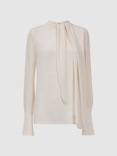 Reiss Paloma Pleat Front Long Sleeve Blouse | REISS USA