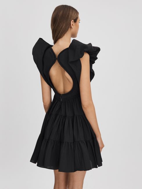Acler Tiered Midi Dress in Black