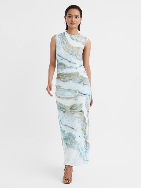 Anna Quan Printed Jersey Maxi Dress in Agate REISS Canada