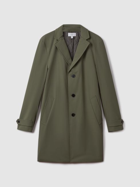 Reiss Fern Green Capital Single Breasted Mid Length Coat