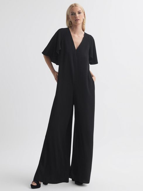 Florere Relaxed Fit Cape Sleeve Jumpsuit