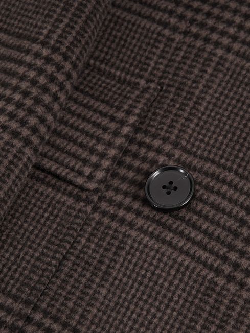 Reiss Date Wool Check Double Breasted Coat | REISS USA