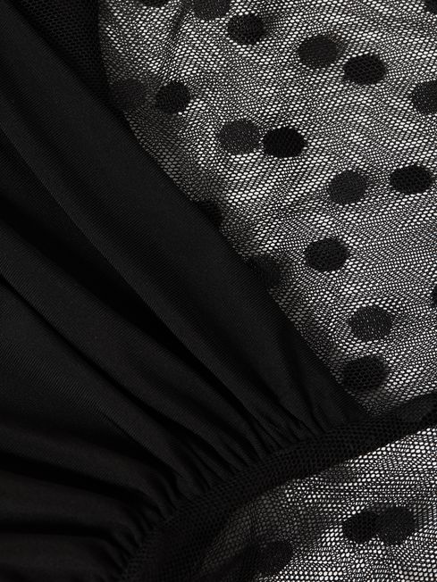 Reiss Black Hilary Halston Polka Dot Mini Dress