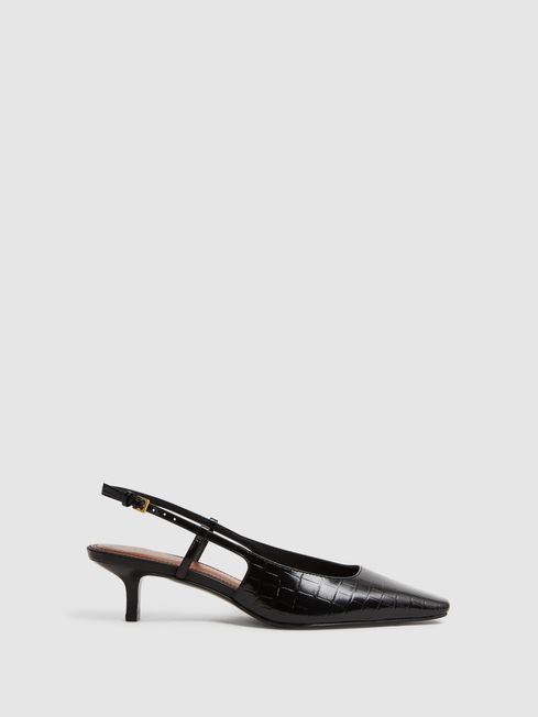 Slingback hot sale shoes black