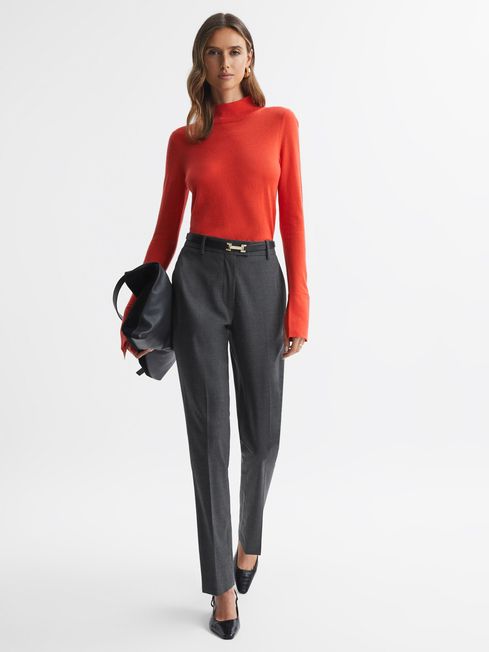 Reiss Black Jade Leather Slingback Heels