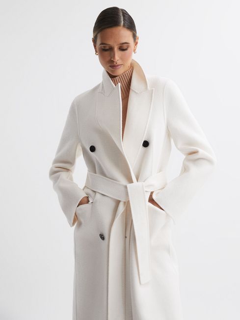 Reiss Arla Relaxed Wool Blend Blindseam Belted Coat | REISS Australia