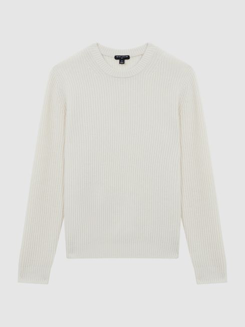 Black ribbed crew neck jumper outlet