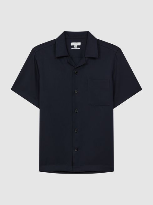 Reiss Tokyo Cuban Collar Button-Through Shirt | REISS Australia