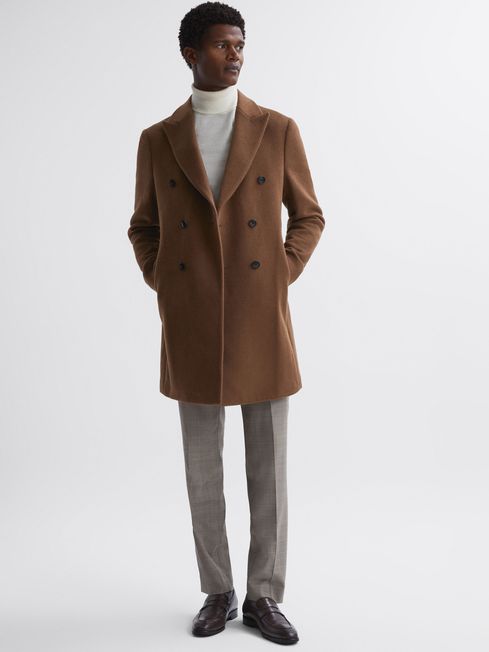 Reiss Timpano Wool Blend Double Breasted Epsom Coat | REISS USA