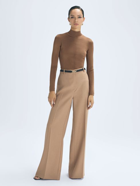 Camel trousers wide leg top