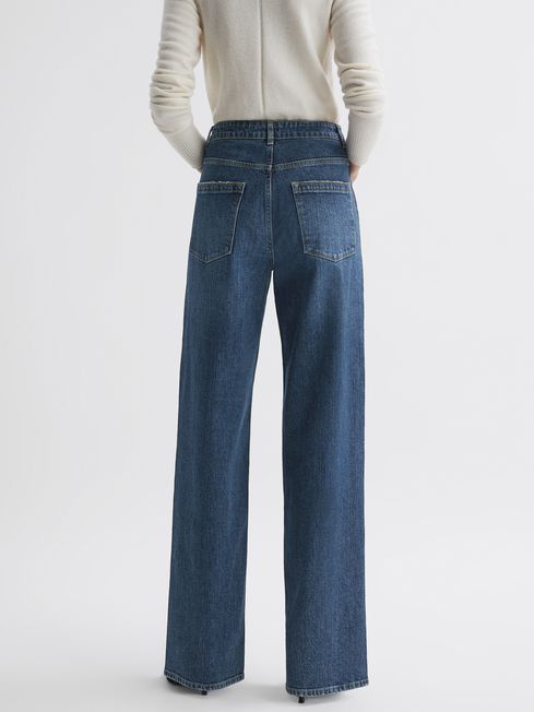 Reiss Hallie Mid Rise Straight Leg Side Stripe Jeans | REISS USA