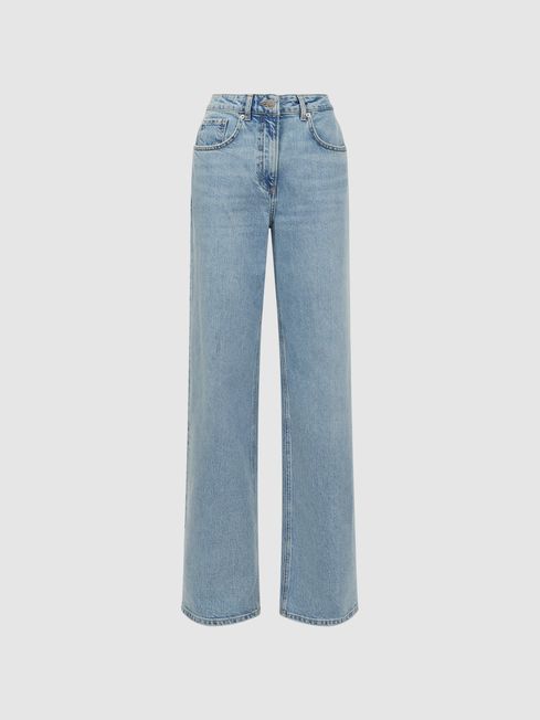 Reiss Marion Mid Rise Wide Leg Jeans | REISS USA