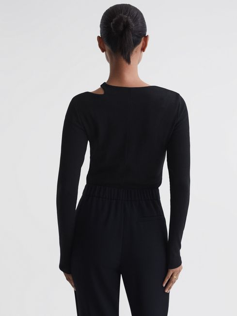 Reiss Myla Cotton Cut-Out Long Sleeve Top | REISS Rest of Europe