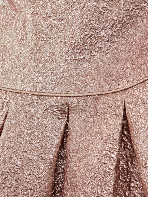 Reiss Nia Metallic Cap Sleeve Dress REISS USA