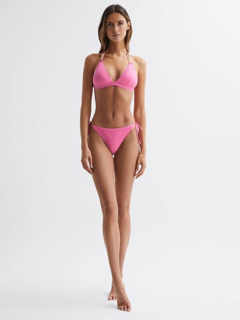 Reiss Pink Ripley Triangle Bikini Top