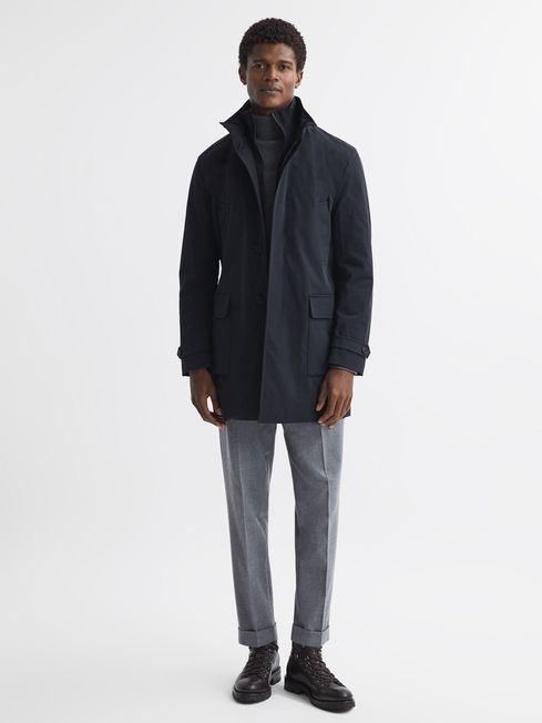 Reiss Navy Player Funnel Neck Removable Insert Jacket