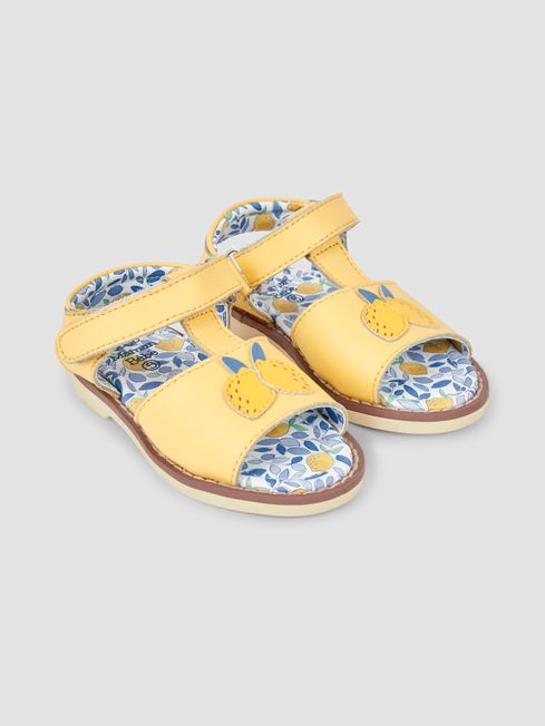 JoJo Maman Bébé Yellow Lemon Appliqué Sandals