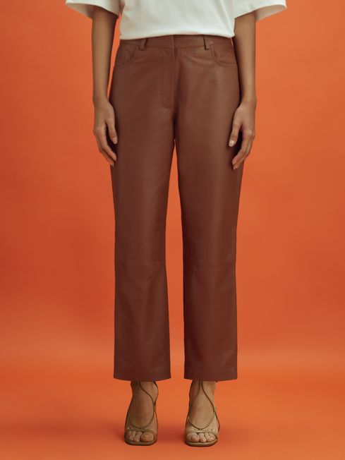 McLaren F1 Cropped Leather Trousers