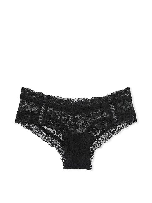 Victoria's Secret Black Double Side Lace Up Lacie Cheeky Knickers