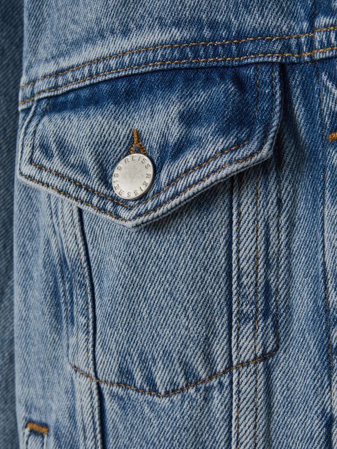 Denim Jacket in Mid Blue REISS France