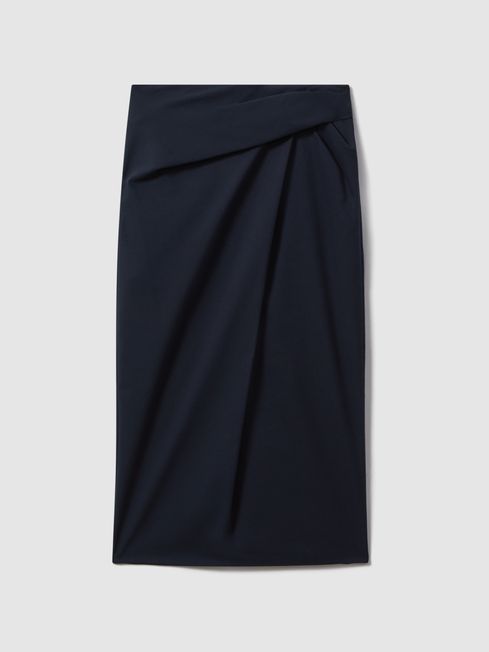 Wrap front midi skirt hot sale