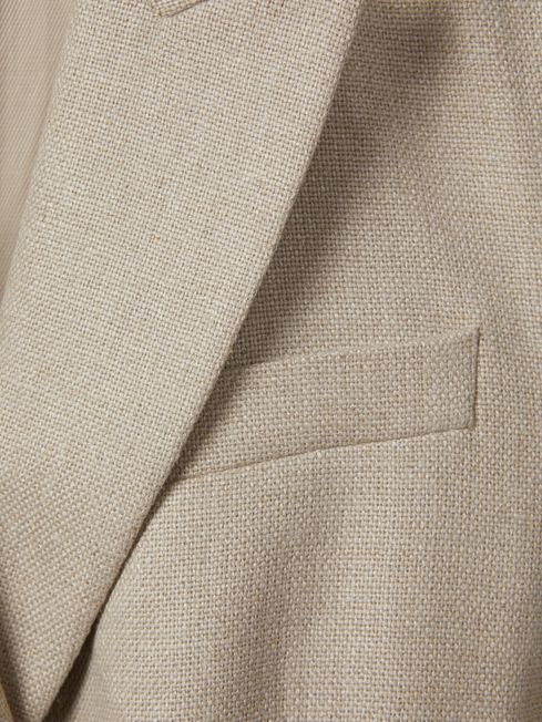 Reiss Natural Cassie Linen Belted Waistcoat