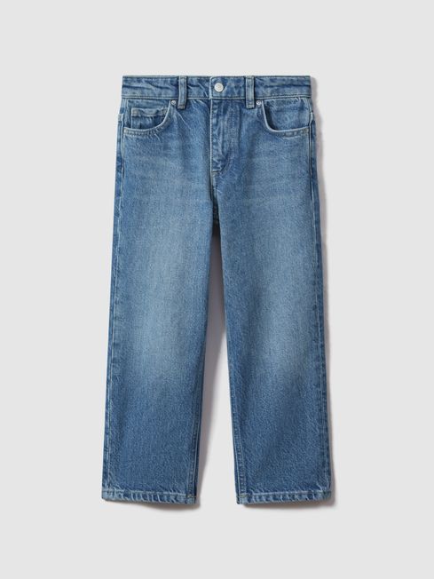 Reiss Mid Blue Ronnie Teen Loose Fit Adjuster Jeans