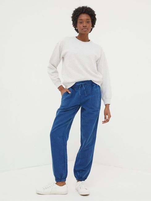 Lyme Blue Linen Blend Joggers FatFace Ireland