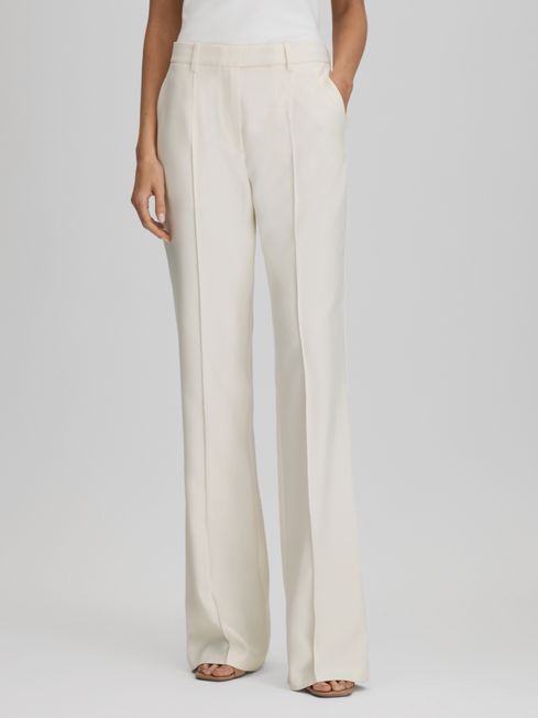 Reiss Cream Millie Flared Suit Trousers