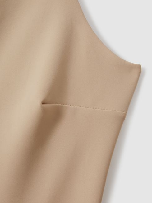 Good American Champagne Beige Good American Scuba V-Neck Bodysuit