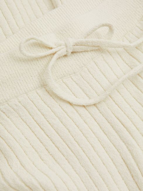 Good American Cloud White Ribbed Terry Lounge Trousers