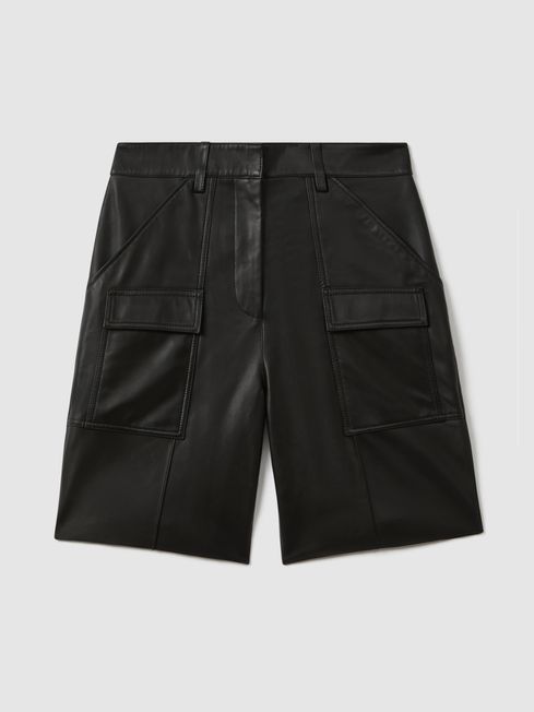Leather cargo shorts new arrivals